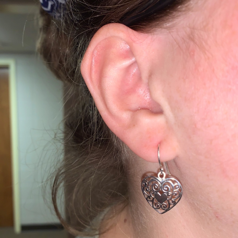 Sterling silver heart earrings